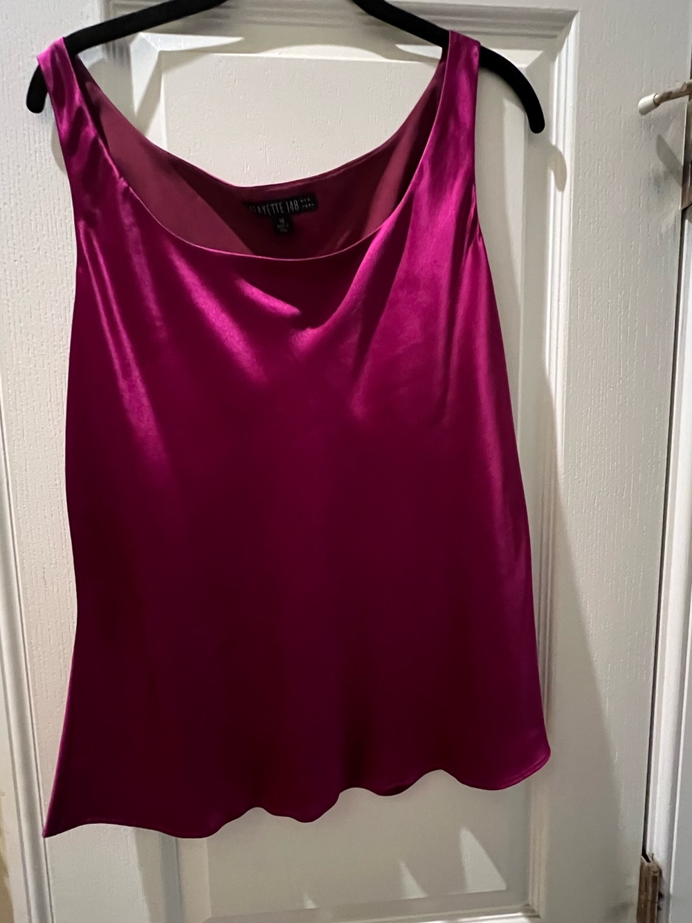 Merlot colored silk sleeveless silk top by Lafayette 148 New York. Size 14.